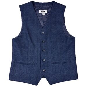 Joseph Abboud Suit Vest Men's Small Waistcoat 5 Button Navy Cotton EUC